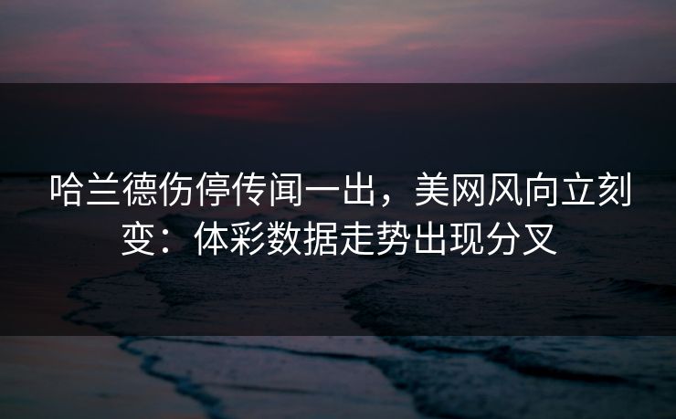 哈兰德伤停传闻一出，美网风向立刻变：体彩数据走势出现分叉