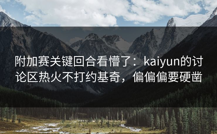 附加赛关键回合看懵了：kaiyun的讨论区热火不打约基奇，偏偏偏要硬凿